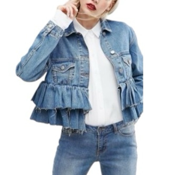 Boom Boom Jeans Jackets & Blazers - Boom Boom Jeans Ruffle Hem Jeans Jacket